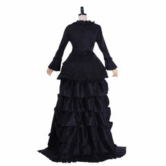 Elegant Halloweez Gothic Black Ball Gown | Timeless Victorian & Medieval Inspired Dress - Halloweez