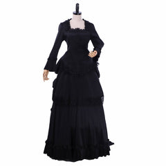 Elegant Halloweez Gothic Black Ball Gown | Timeless Victorian & Medieval Inspired Dress - Halloweez
