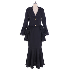 Elegant Victorian Gothic Bustle Gown Dress | Corset & Steampunk Skirt Ensemble | Southern Belle Inspired - Halloweez