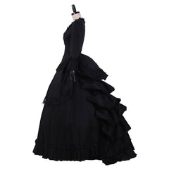 Elegant Victorian Gothic Bustle Dress | Exquisite Steampunk Ball Gown for Halloweez Cosplay - Halloweez