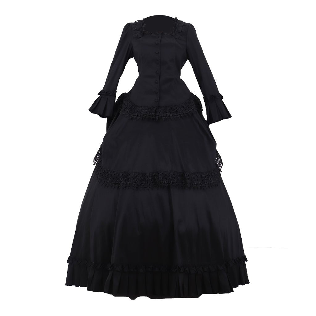 Elegant Victorian Gothic Bustle Dress | Exquisite Steampunk Ball Gown for Halloweez Cosplay - Halloweez