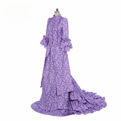 Elegant Halloweez Victorian Gothic Purple Bustle Gown for Christmas and Southern Belle Events - Halloweez