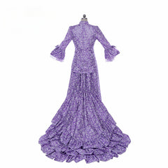 Elegant Halloweez Victorian Gothic Purple Bustle Gown for Christmas and Southern Belle Events - Halloweez