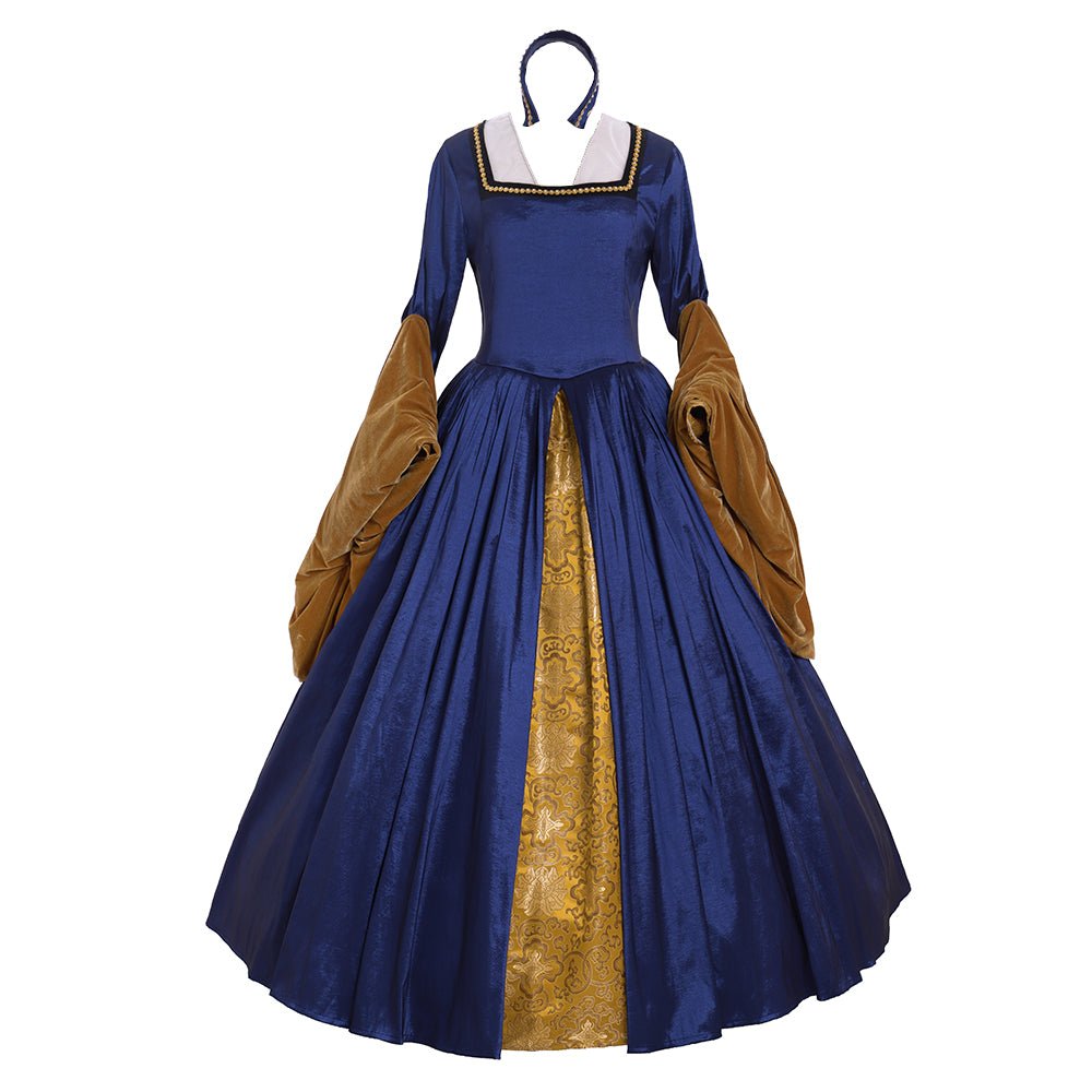 Elegant Halloweez Renaissance Dress | Elizabeth Tudor Inspired Blue Cosplay Costume for Women - Halloweez