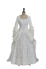 Elegant Victorian White Bridal Masquerade Gown | Halloweez Christine Daae Cosplay Costume - Halloweez