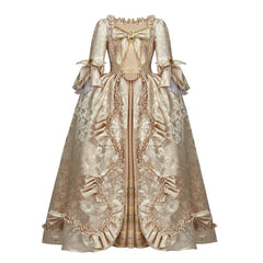 Elegant Victorian Rococo Princess Dress - Women's 3/4-Sleeve Maxi Gown for Halloweez, Parties, Performances - Halloweez