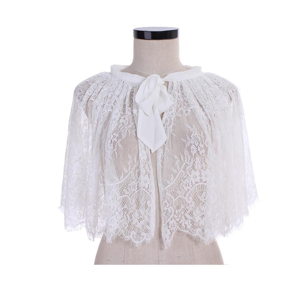 Elegant White Lace Bolero Shrug for Women - Perfect Bridal Cape and Evening Wrap - Halloweez