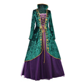 Halloweez Witch Cosplay Costume Dress | Elegant Medieval Green Renaissance Robe Set for Women - Halloweez
