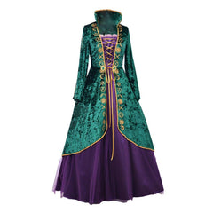 Halloweez Witch Cosplay Costume Dress | Elegant Medieval Green Renaissance Robe Set for Women - Halloweez