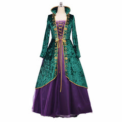 Halloweez Witch Cosplay Costume Dress | Elegant Medieval Green Renaissance Robe Set for Women - Halloweez