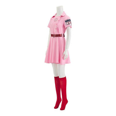 Women's Halloween Dottie Costume | Pink Baseball League Cosplay Set - Halloweez
