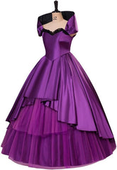 Women's Bearded Lady Circus Costume by Halloweez - Purple Musical Tutu Dress - Halloweez