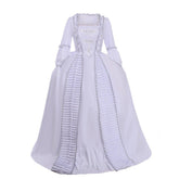 Women's Halloweez Marie Antoinette Cosplay Ball Gown Costume | 18th Century White Ruffle Sack-Back Rococo Dress - Halloweez