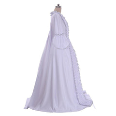 Women's Halloweez Marie Antoinette Cosplay Ball Gown Costume | 18th Century White Ruffle Sack-Back Rococo Dress - Halloweez