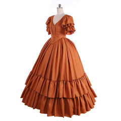 Elegant Women's Medieval Rococo Dress | Victorian Baroque Ball Gown with Ruffle Details by Halloweez - Halloweez