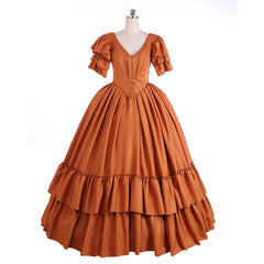 Elegant Women's Medieval Rococo Dress | Victorian Baroque Ball Gown with Ruffle Details by Halloweez - Halloweez