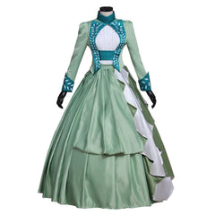 Women's Halloweez Victorian Bustle Gown Dress - Mina Harker Green Cosplay Costume - Halloweez