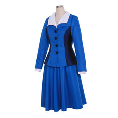 Women's Halloweez Peggy Carter Cosplay Costume - 3pcs Vintage Blue Skirt Uniform - Halloweez