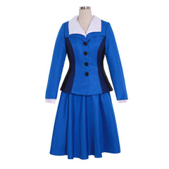 Women's Halloweez Peggy Carter Cosplay Costume - 3pcs Vintage Blue Skirt Uniform - Halloweez