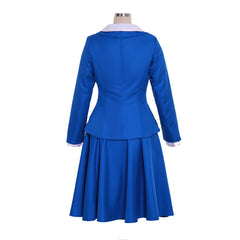 Women's Halloweez Peggy Carter Cosplay Costume - 3pcs Vintage Blue Skirt Uniform - Halloweez