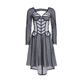 Women's Halloweez Jane Seymour Cosplay Costume | Elegant Black-Rimmed Dress - Halloweez