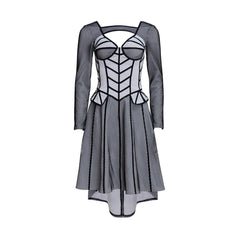 Women's Halloweez Jane Seymour Cosplay Costume | Elegant Black-Rimmed Dress - Halloweez