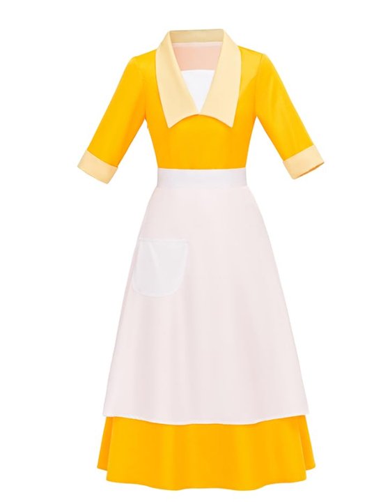 Women's Yellow Halloweez Waitress Dress | Perfect for Cosplay and Halloween Roleplay - Halloweez