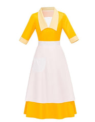 Women's Yellow Halloweez Waitress Dress | Perfect for Cosplay and Halloween Roleplay - Halloweez