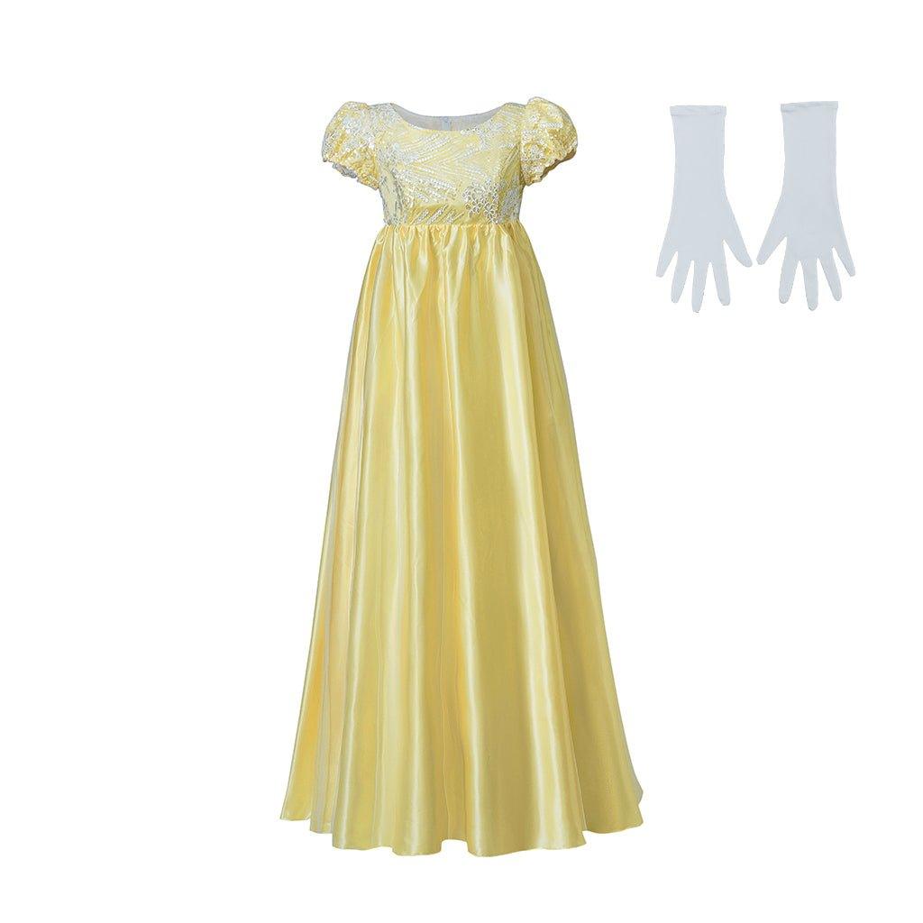Stunning Yellow Silk Empire Gown | Halloweez Regency Cosplay Costume Inspired by Penelope - Halloweez