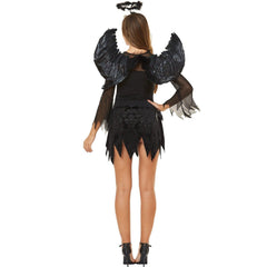 Halloweez Women’s Zombie Dark Angel Costume | Gothic Evil Angel Cosplay | Halloween Ghost Bride Outfit - Halloweez