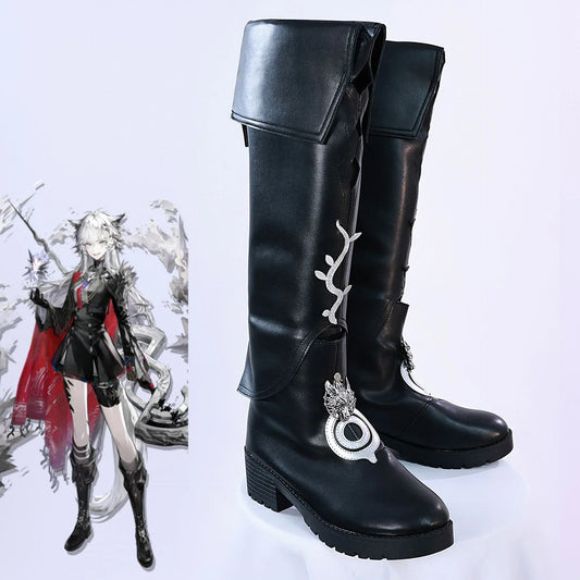 Lappland Cosplay Arknights Game Shoes Women's Black Long Boots