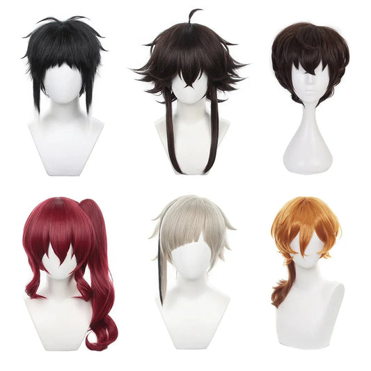 Bungou Stray Dogs Anime Cosplay Wigs featuring Nakahara Chuuya, Dazai Osamu, and Akutagawa Ryunosuke