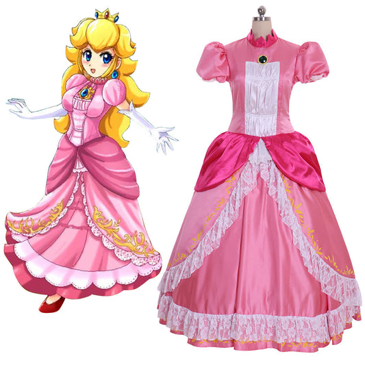Super Mario 3D World inspired cosplay costumes featuring Daisy, Rosalina, and Marie Antoinette