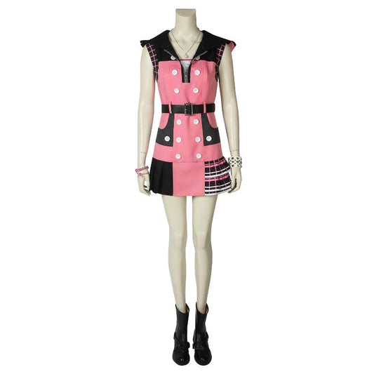 Kingdom Hearts cosplay costumes showcasing Kairi, Pence, and Aqua