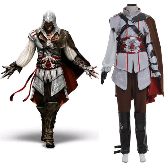 Ezio Auditore da Firenze Cosplay Costume with Black Cape
