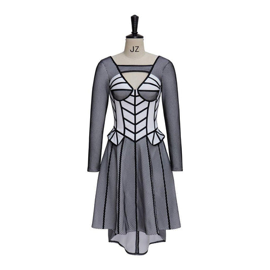 Women's Six The Musical Cosplay Jane Seymour Costume Black Rimmed Dress