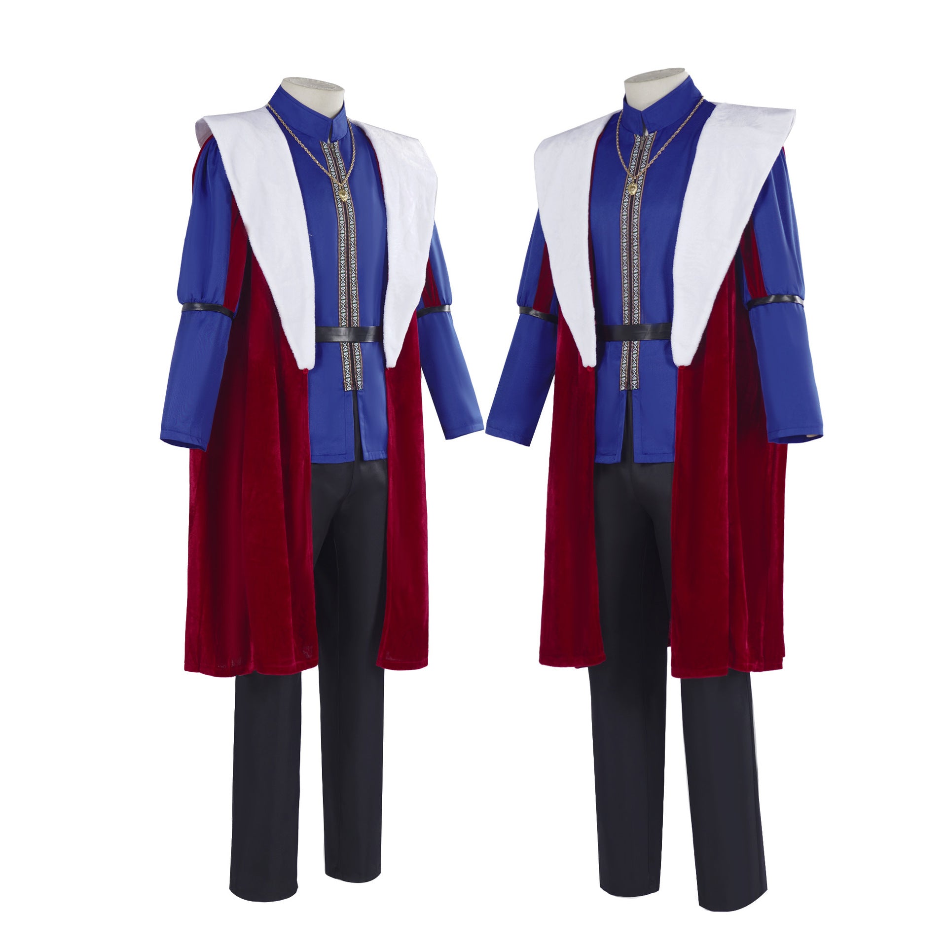 Royal King Queen Cosplay Costume Medieval Court Noble Outfit Halloween Party Performance Dress - Halloweez