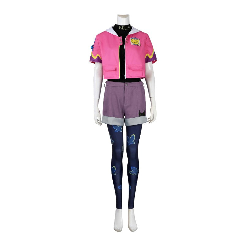 Halloweez Clove Cosplay Outfit - Pink Coat, Shirt, Pants for Women's Game Suit