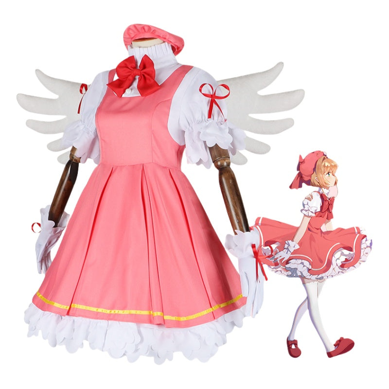 Cardcaptor Sakura Cosplay Costume - KINOMOTO SAKURA Red and White Battle Suit Lolita Dress - Halloweez