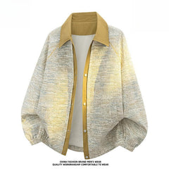 Men's Color‑Block Collared Jacket,Versatile Premium Autumn Casual Outerwear Custom