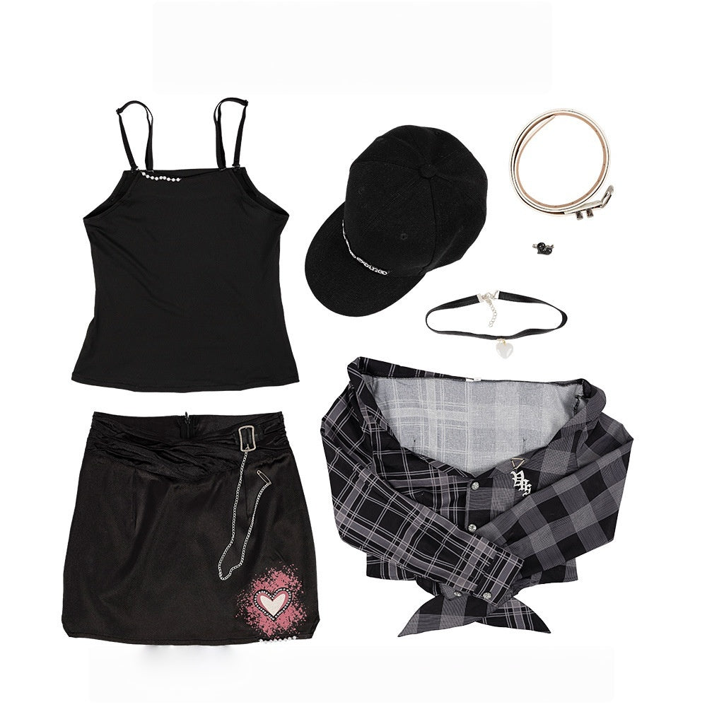 Project Sekai Kohane Azusawa Anime Cosplay Women's Bodycon Short Skirt Set - Halloweez