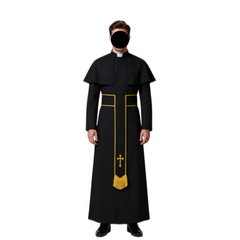 Men Priest Pastor Cosplay Costume, Custom Robe for Halloween & Themed Party