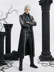 Devil May Cry 5 Vergil Cosplay Trench Coat, Men Full Set Halloween Cosplay Costume for Game Character Outfit - Halloweez