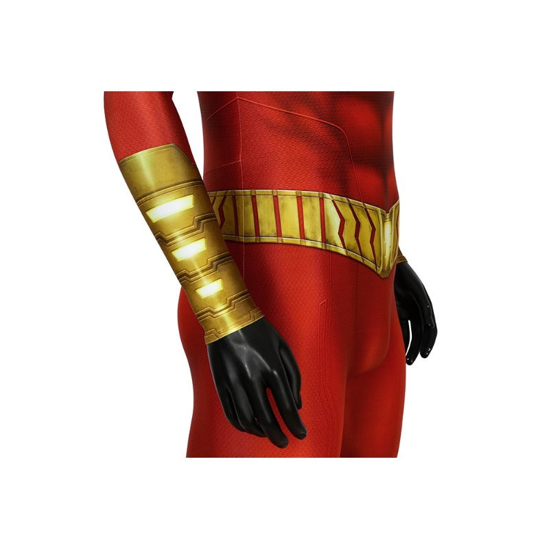 Halloweez Shazam Billy Batson Captain Marvel Cosplay Costume Zentai Jumpsuit