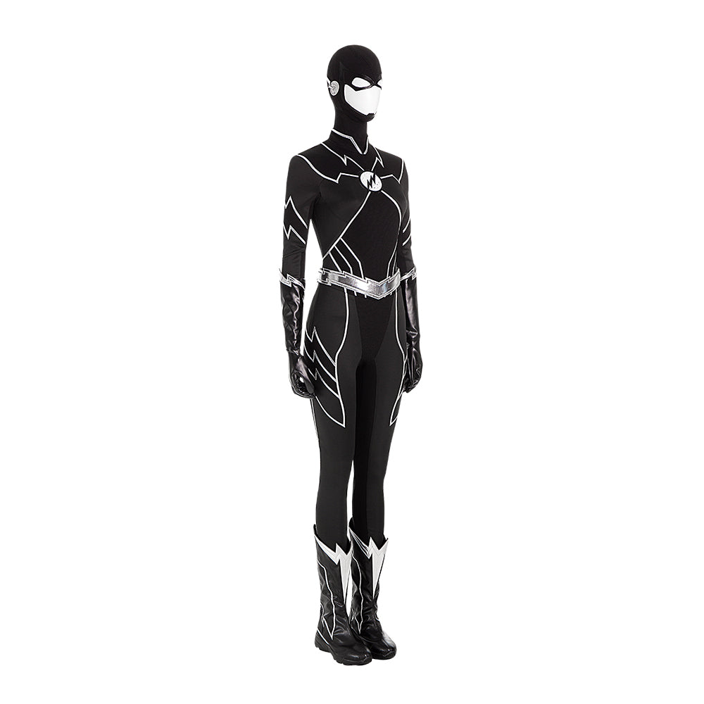 Halloweez DC The Flash Season 8 Fast Track Jumpsuit and Boots Cosplay Costume