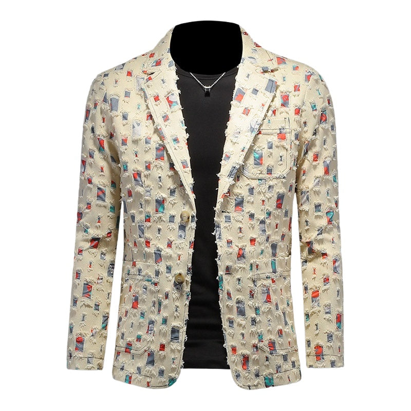 Marvel Venom Cowboy Suit Men's Casual Blazer Trendy Spring New Youth Style Ripped Single Piece Jacket - Halloweez