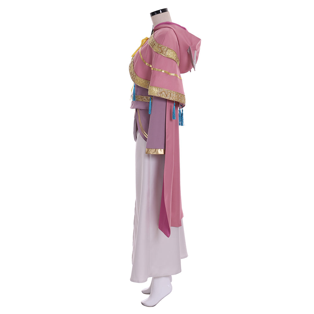 Halloweez Kingdom Hearts III Ava Cosplay Costume Women’s Pink Hooded Dress with Skirt