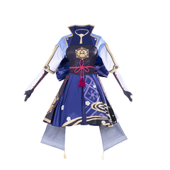 Halloweez Kamisato Ayaka Cosplay Costume for Women - Genshin Impact Long Sleeve Dress Full Set