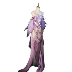 Purple Original Handmade Mermaid Princess Ocean Element Corset Fishtail Skirt Set - Unique Cosplay Costume - Halloweez