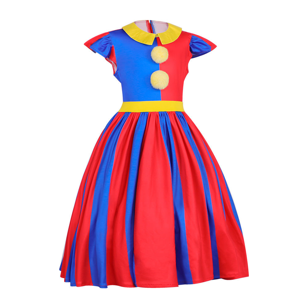 Magical Digital Circus Pomni Cosplay Clown Dress for Halloween and Stage Performance - Halloweez